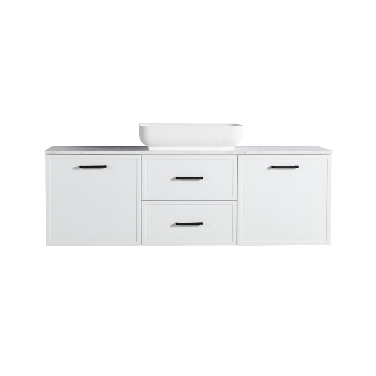 LUKKA KINGSLEY FEDERATION MATTE WHITE 1500MM SINGLE BOWL WALL HUNG VANITY