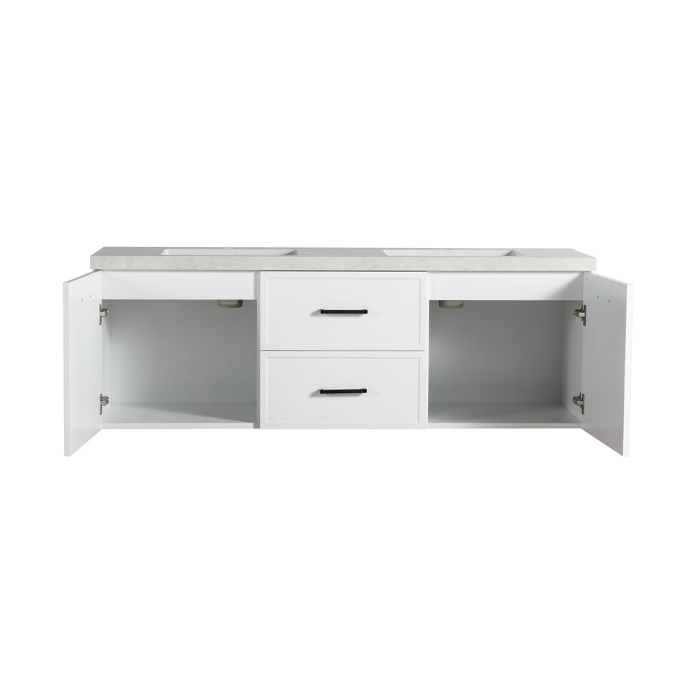LUKKA KINGSLEY FEDERATION MATTE WHITE 1500MM DOUBLE BOWL WALL HUNG VANITY