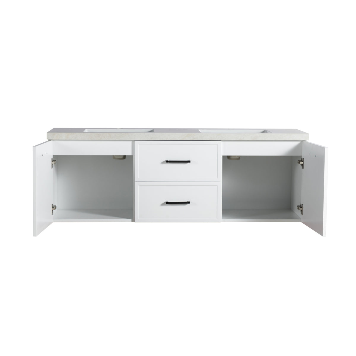 LUKKA KINGSLEY FEDERATION MATTE WHITE 1500MM DOUBLE BOWL WALL HUNG VANITY