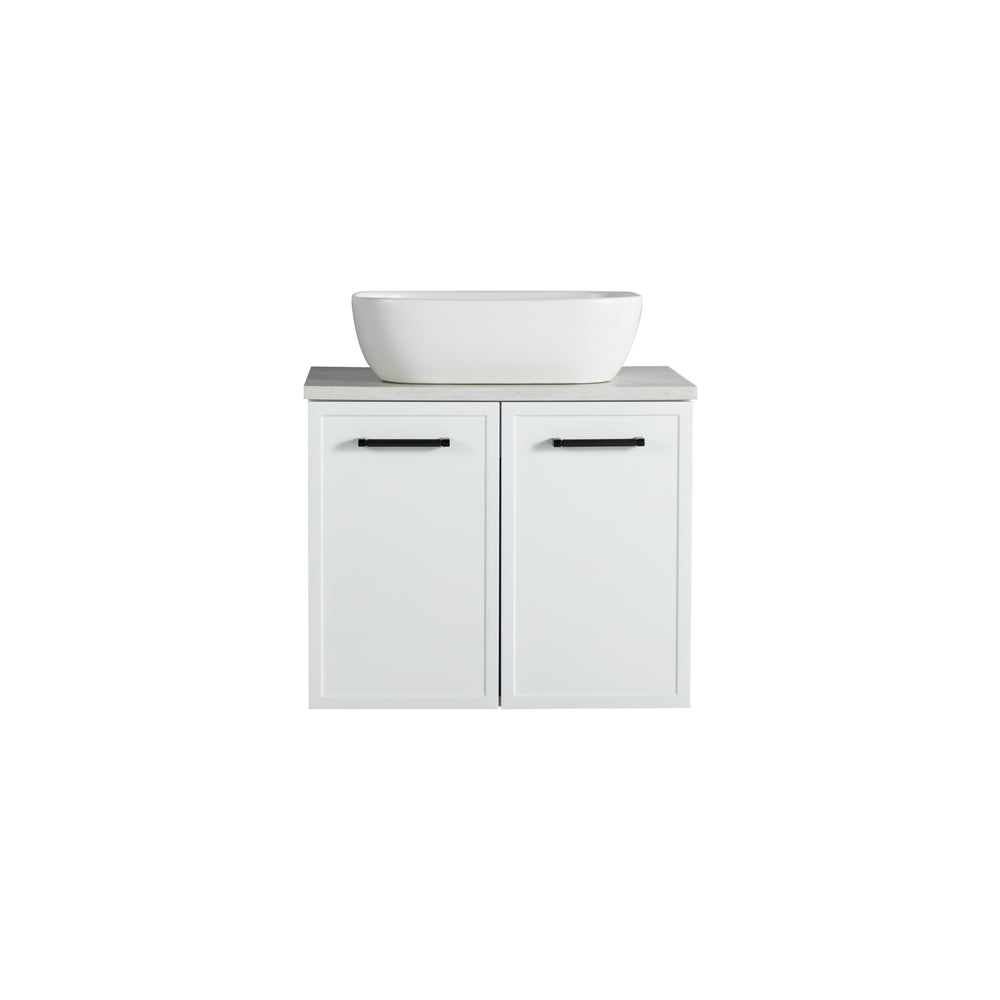 LUKKA KINGSLEY FEDERATION MATTE WHITE 600MM SINGLE BOWL WALL HUNG VANITY