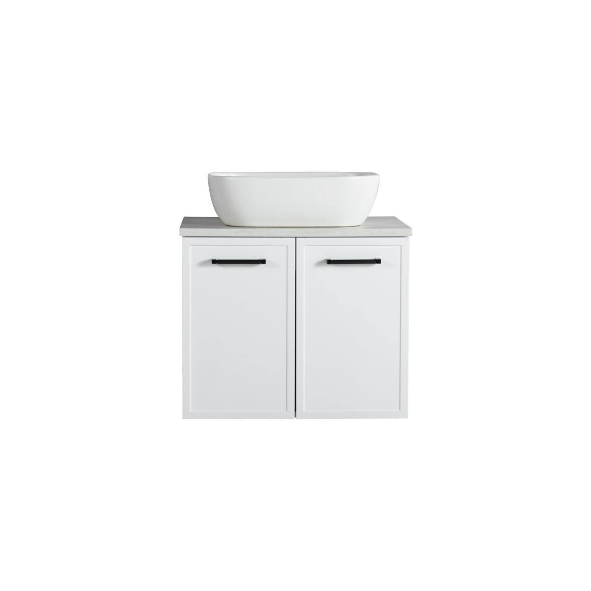 LUKKA KINGSLEY FEDERATION MATTE WHITE 600MM SINGLE BOWL WALL HUNG VANITY