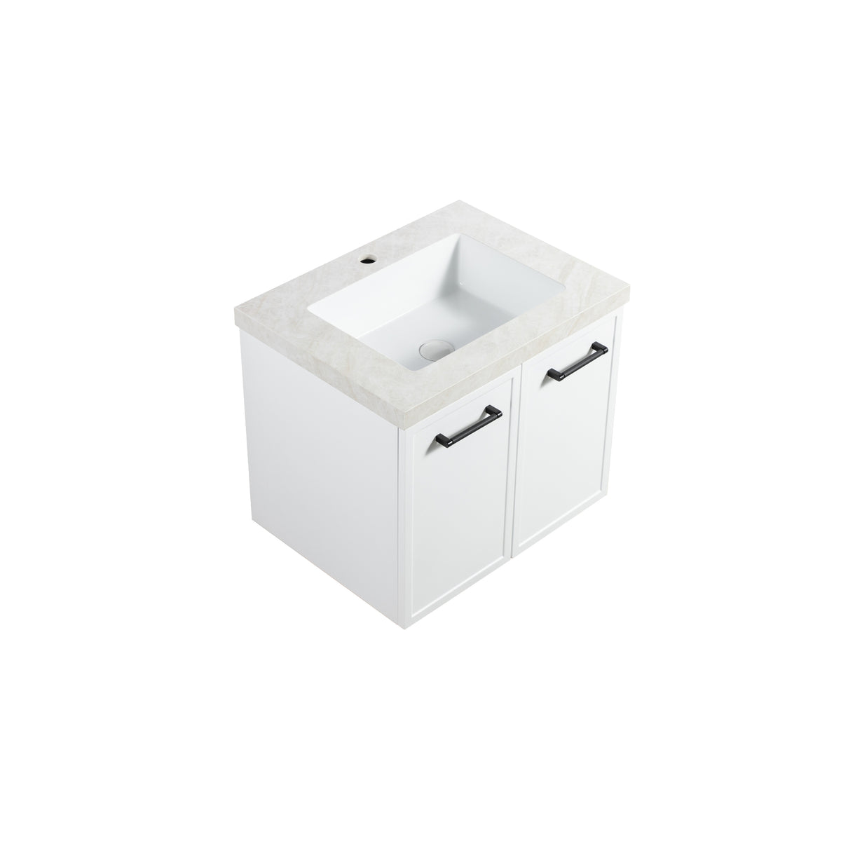 LUKKA KINGSLEY FEDERATION MATTE WHITE 600MM SINGLE BOWL WALL HUNG VANITY