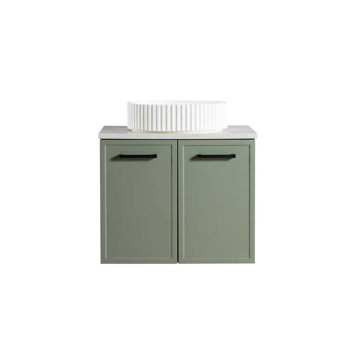 LUKKA KINGSLEY FEDERATION OLIVE GREEN 600MM SINGLE BOWL WALL HUNG VANITY