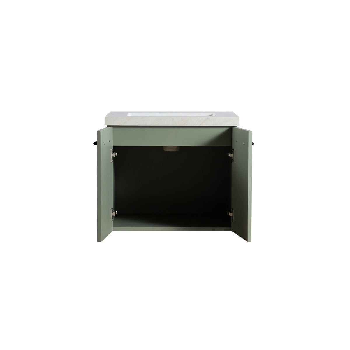LUKKA KINGSLEY FEDERATION OLIVE GREEN 600MM SINGLE BOWL WALL HUNG VANITY