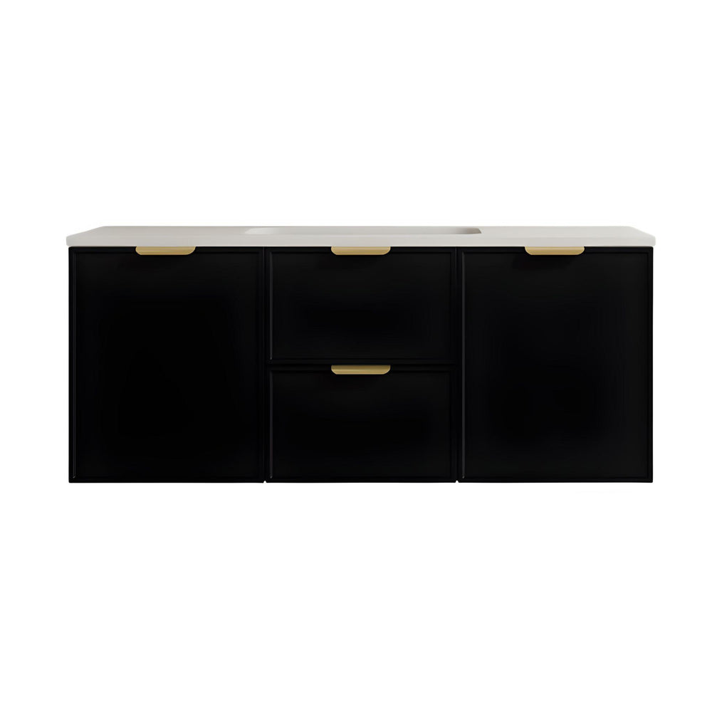 LUKKA MADURA FEDERATION MATTE BLACK 1200MM SINGLE BOWL WALL HUNG VANITY