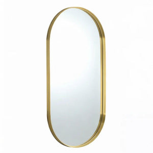LUKKA ELLIPS OVAL FRAMED MIRROR BRUSHED GOLD 450X900MM