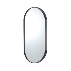 LUKKA ELLIPS OVAL FRAMED MIRROR GUN METAL 450X900MM