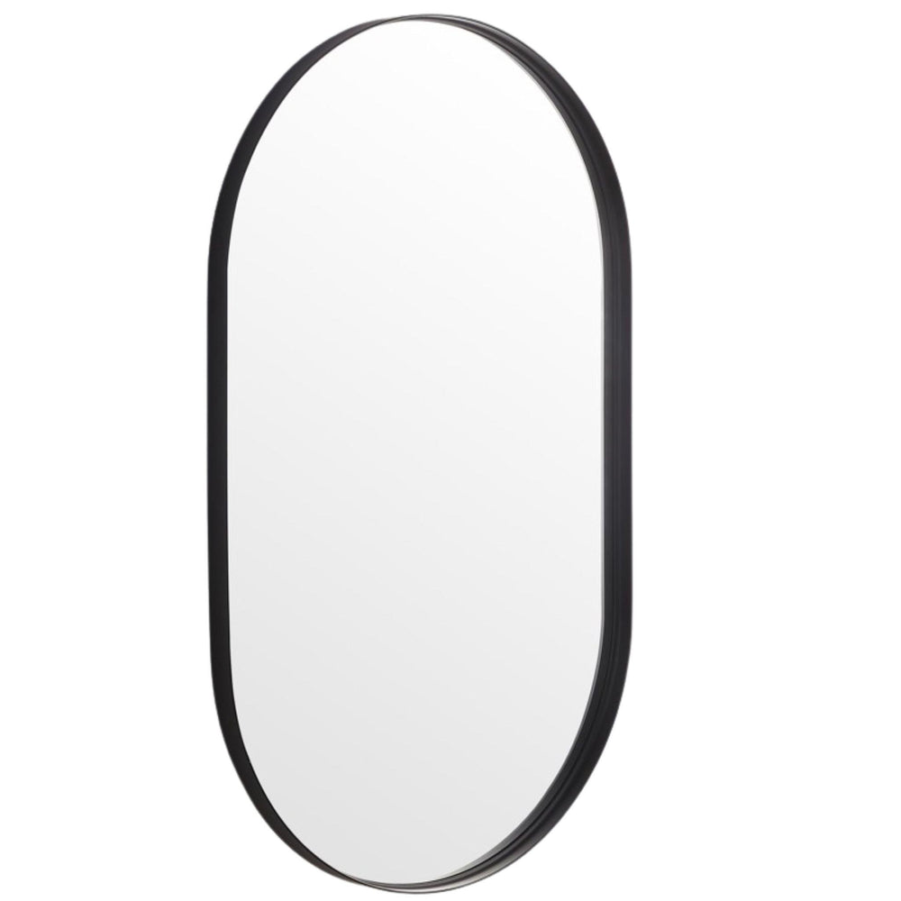 LUKKA ELLIPS OVAL FRAMED MIRROR MATTE BLACK 450X900MM
