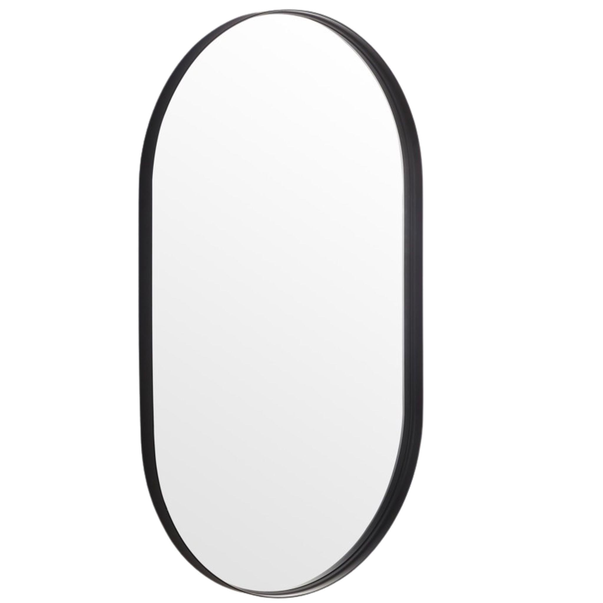 LUKKA ELLIPS OVAL FRAMED MIRROR MATTE BLACK 450X900MM