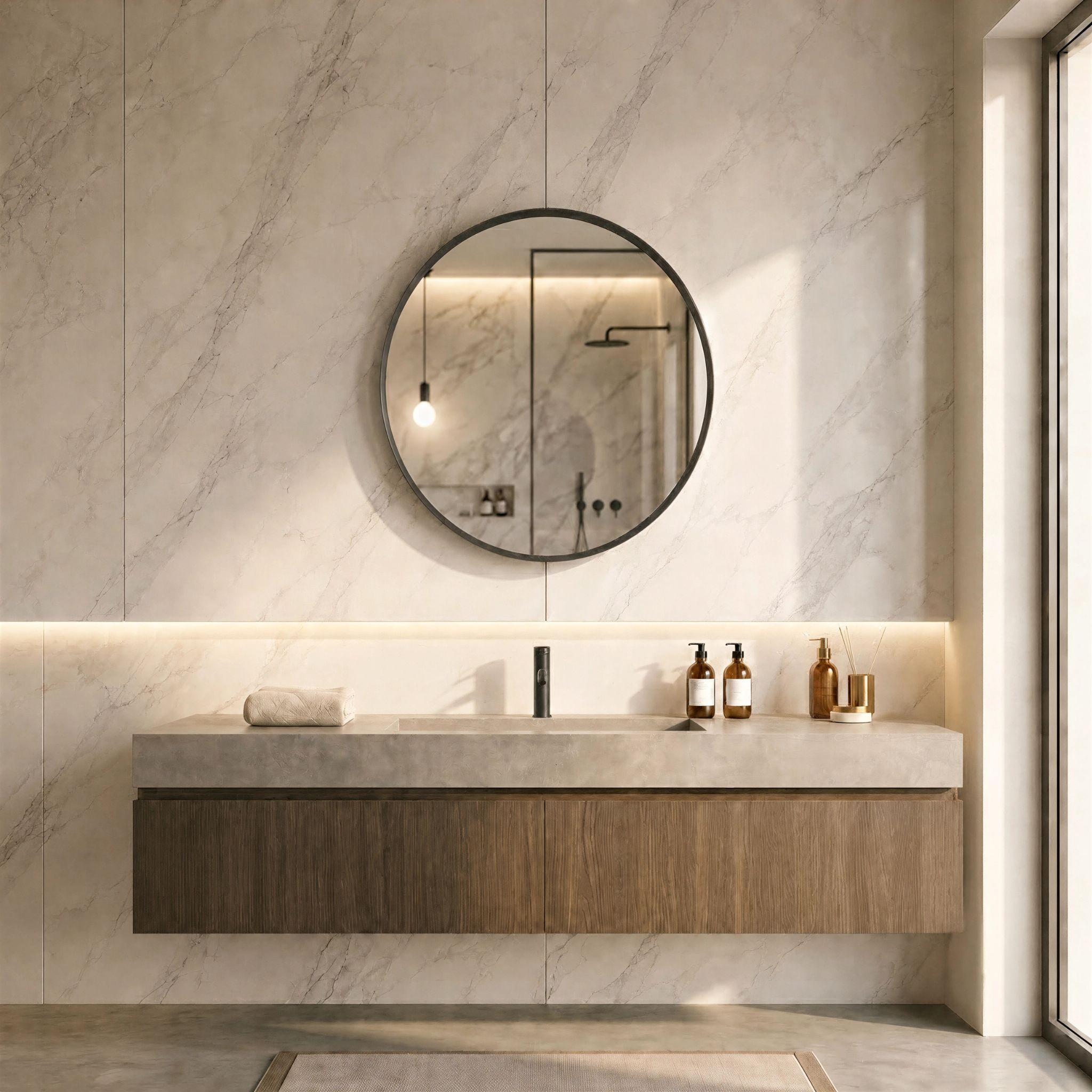 LUKKA ORBIS ROUND FRAMED MIRROR GUN METAL 600X600MM