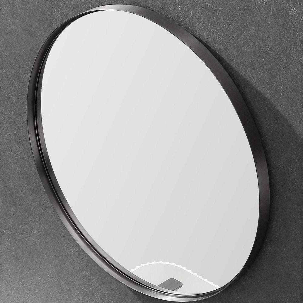 LUKKA ORBIS ROUND FRAMED MIRROR GUN METAL 600X600MM