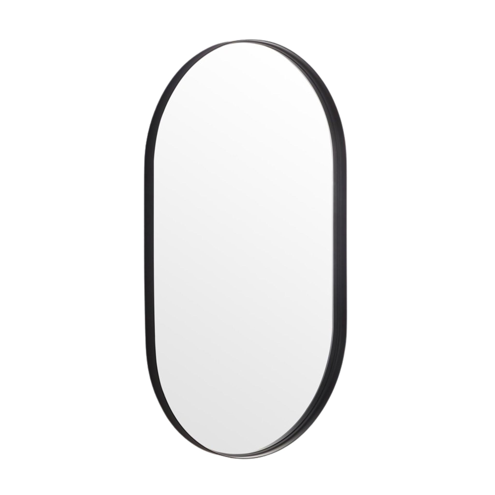 LUKKA ELLIPS OVAL FRAMED MIRROR MATTE BLACK 600X1500MM