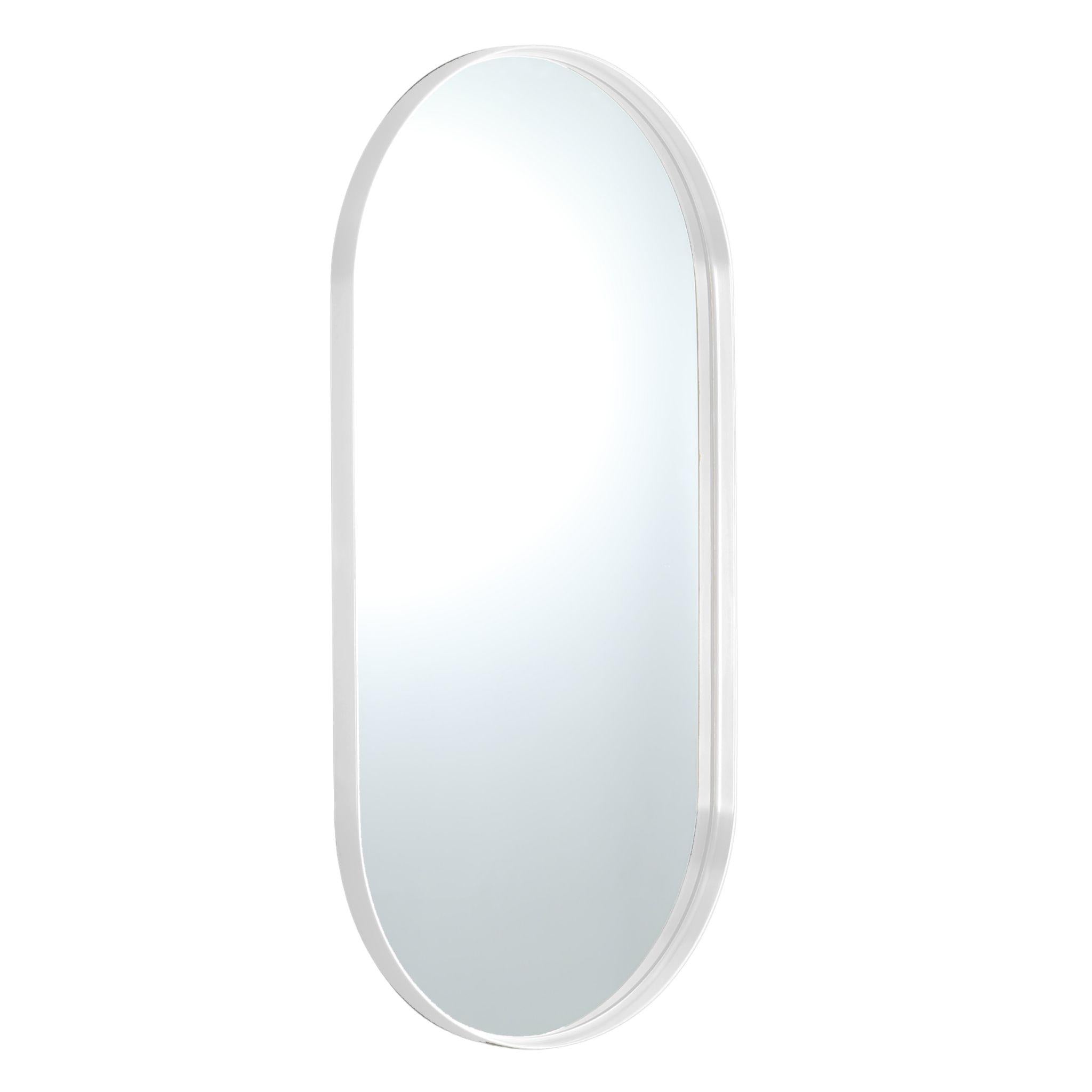 LUKKA ELLIPS OVAL FRAMED MIRROR MATTE WHITE 600X1500MM