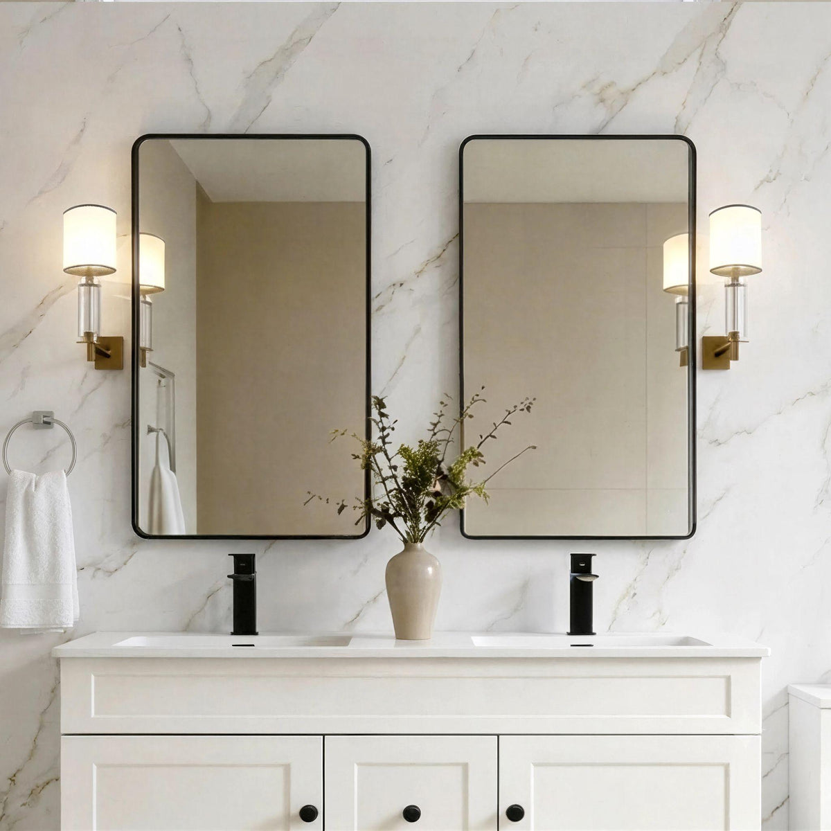 LUKKA RECTTA RECTANGULAR FRAMED MIRROR MATTE BLACK 600X900MM