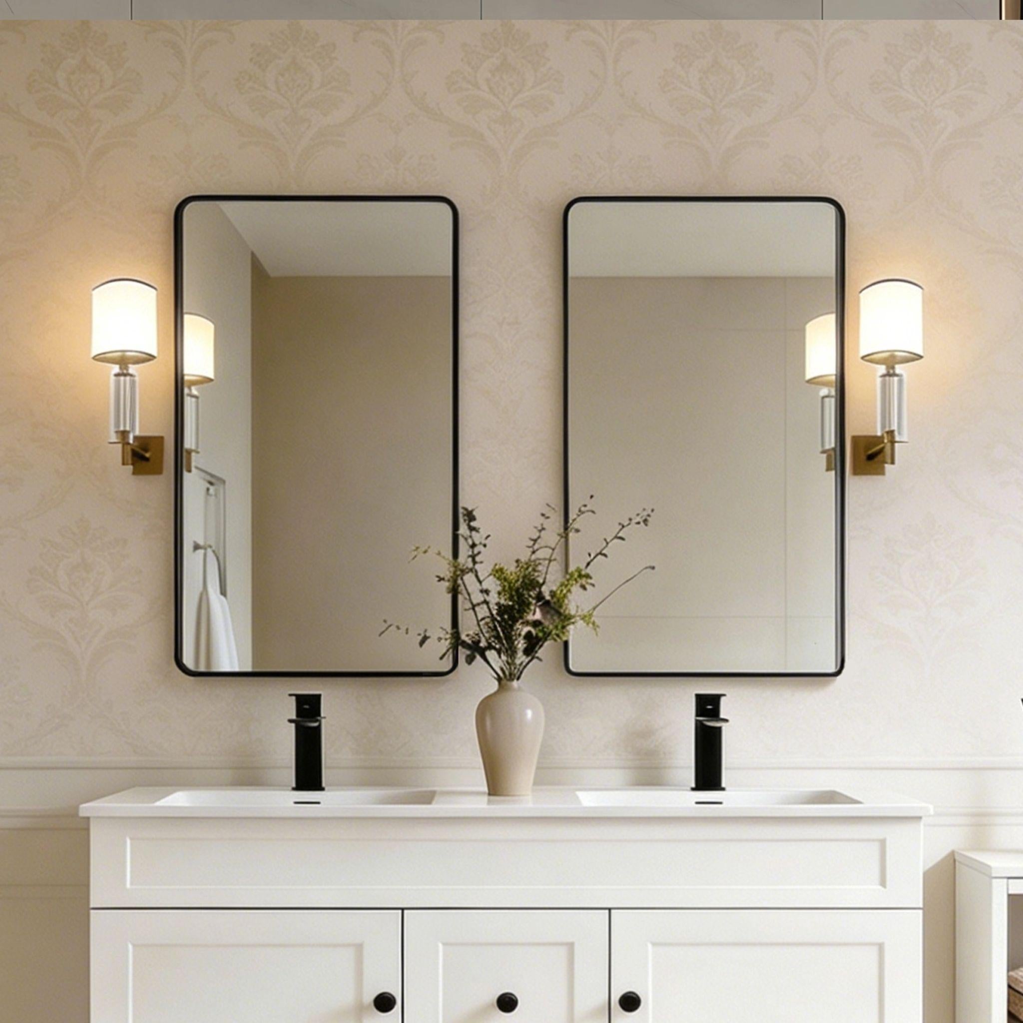 LUKKA RECTTA RECTANGULAR FRAMED MIRROR MATTE BLACK 600X900MM