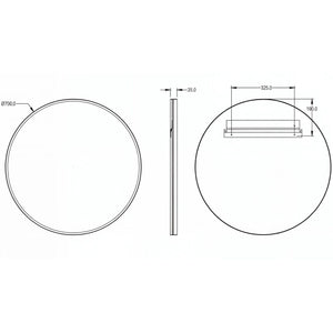 LUKKA ORBIS ROUND FRAMED MIRROR MATTE BLACK 700X700MM