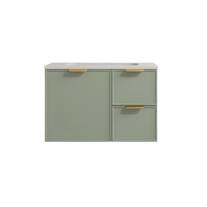 LUKKA MADURA FEDERATION OLIVE GREEN 750MM SINGLE BOWL WALL HUNG VANITY