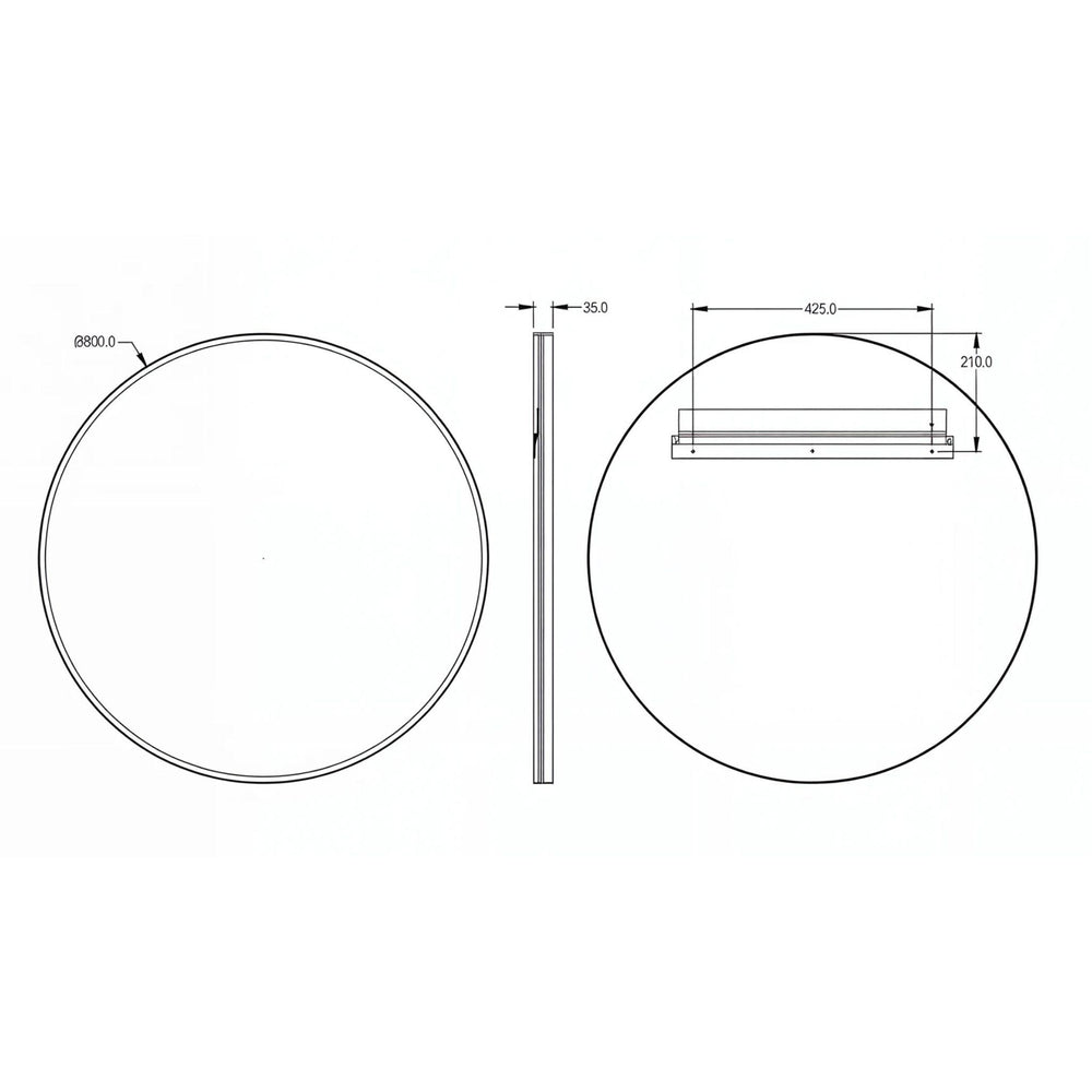 LUKKA ORBIS ROUND FRAMED MIRROR GUN METAL 800X800MM