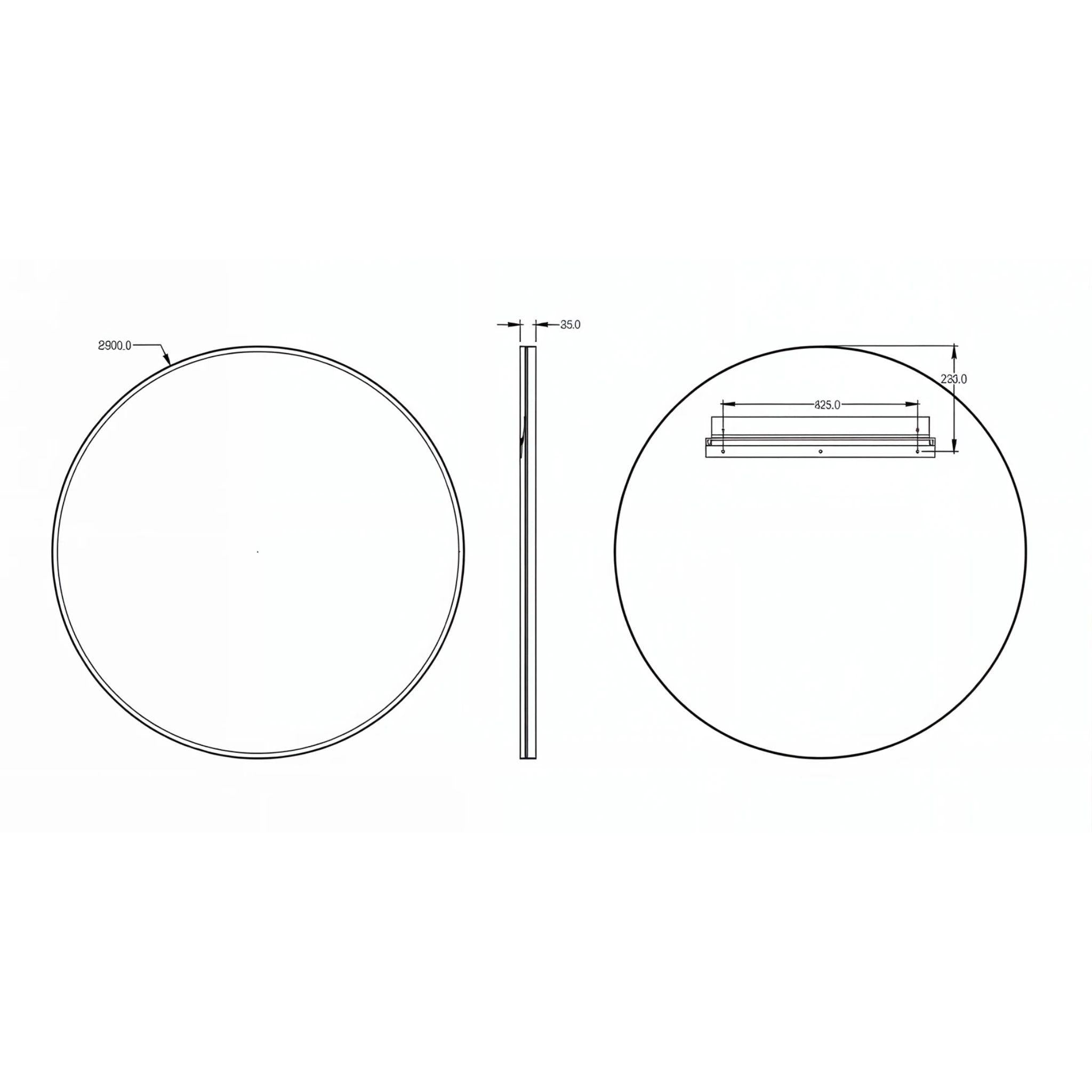 LUKKA ORBIS ROUND FRAMED MIRROR BRUSHED GOLD 900X900MM
