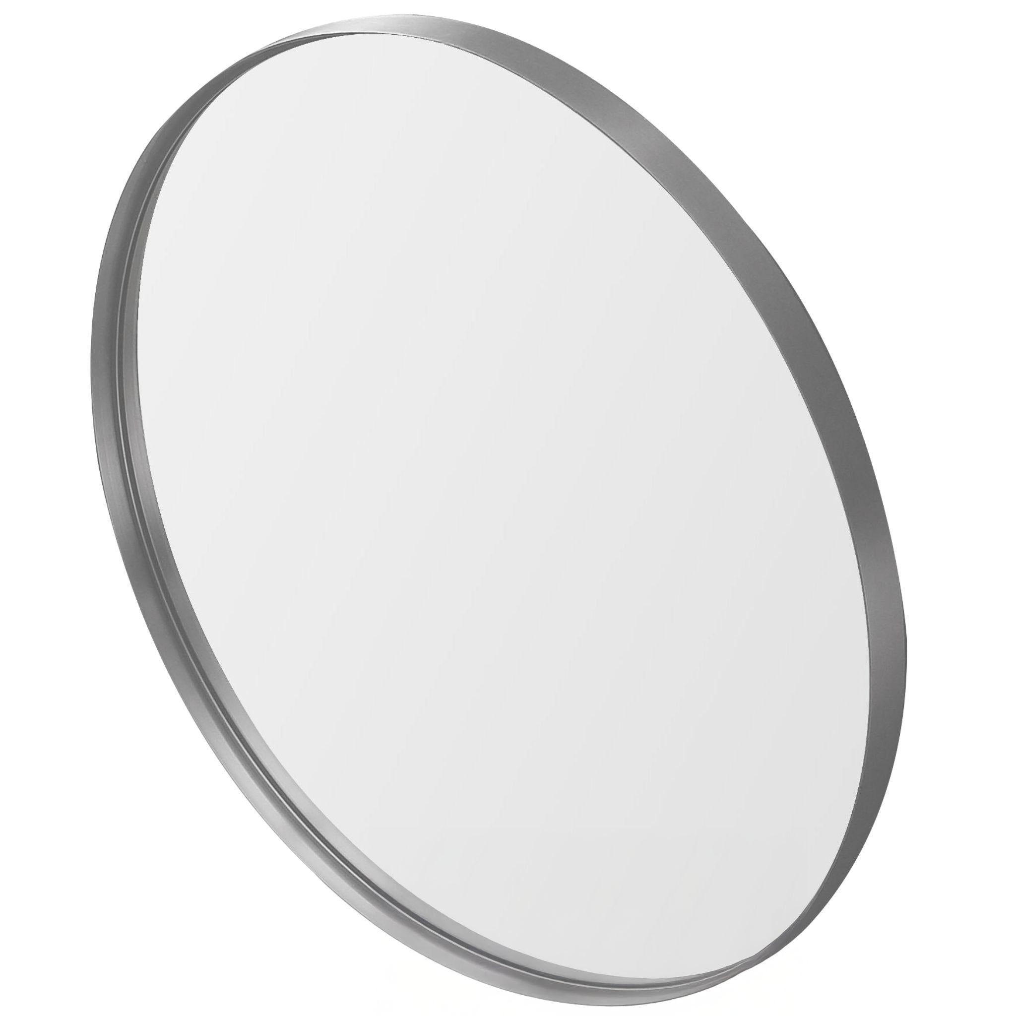 LUKKA ORBIS ROUND FRAMED MIRROR BRUSHED NICKEL 900X900MM