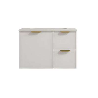 LUKKA MADURA FEDERATION MATTE WHITE 900MM SINGLE BOWL WALL HUNG VANITY (AVAILABLE IN LEFT AND RIGHT HAND DRAWER)