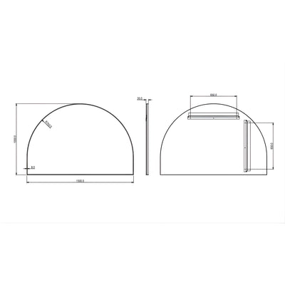 LUKKA ARCO METAL FRAMED MIRROR BRUSHED GOLD 1500X1000MM