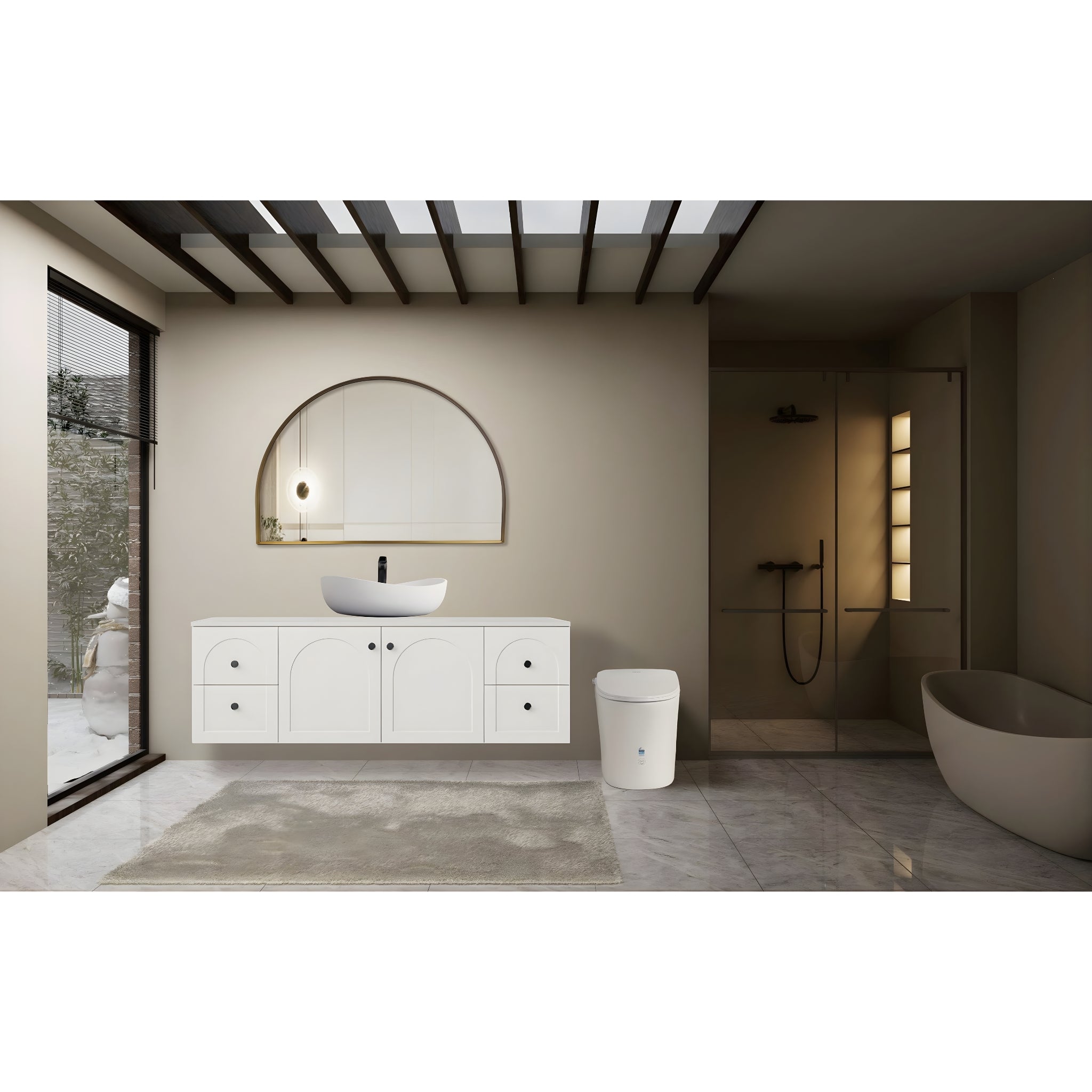 LUKKA ARCO METAL FRAMED MIRROR BRUSHED GOLD 1200X800MM