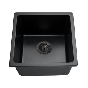 LUKKA CRETE GRANITE SINGLE BOWL KITCHEN SINK MATTE BLACK 430MM