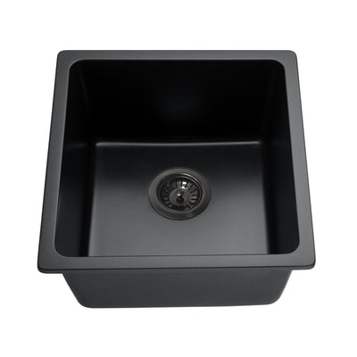 LUKKA CRETE GRANITE SINGLE BOWL KITCHEN SINK MATTE BLACK 430MM