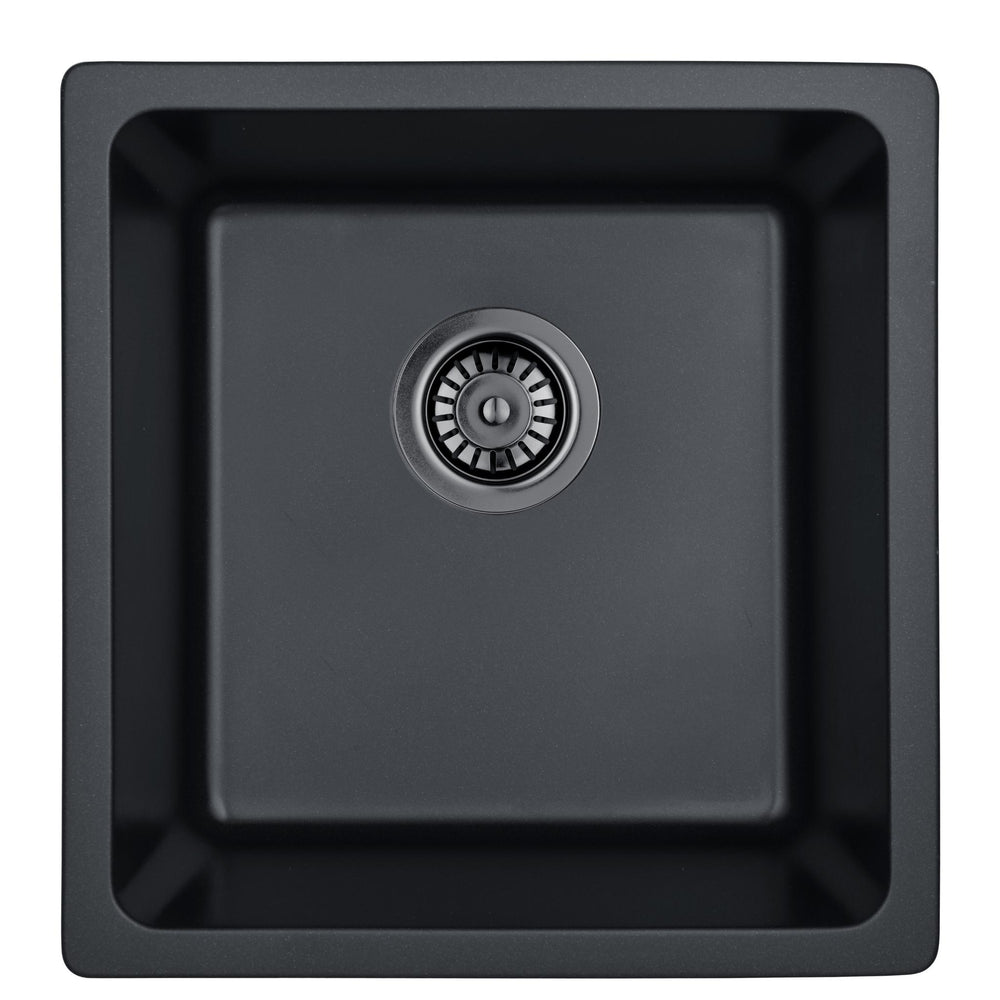 LUKKA CRETE GRANITE SINGLE BOWL KITCHEN SINK MATTE BLACK 430MM