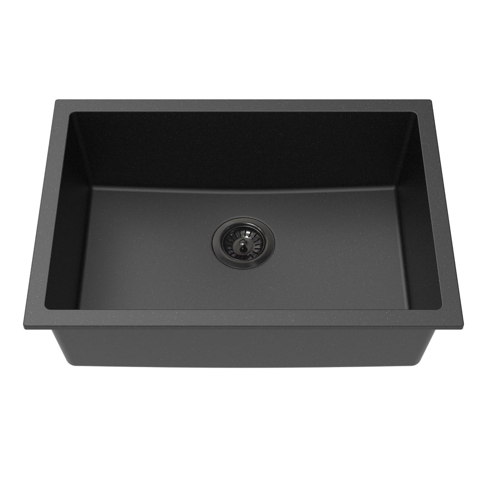 LUKKA CRETE GRANITE SINGLE BOWL KITCHEN SINK MATTE BLACK 660MM