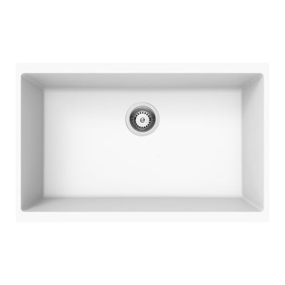LUKKA CRETE GRANITE SINGLE BOWL KITCHEN SINK ARTIC WHITE 730MM