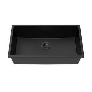 LUKKA CRETE GRANITE SINGLE BOWL KITCHEN SINK MATTE BLACK 813MM