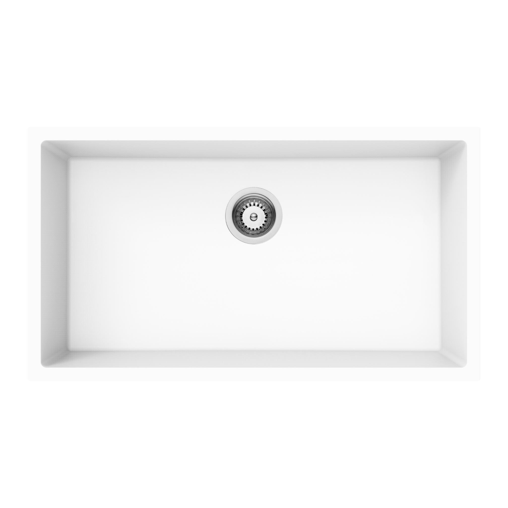 LUKKA CRETE GRANITE SINGLE BOWL KITCHEN SINK ARTIC WHITE 813MM