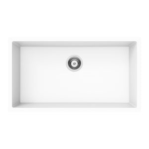 LUKKA CRETE GRANITE SINGLE BOWL KITCHEN SINK ARTIC WHITE 813MM