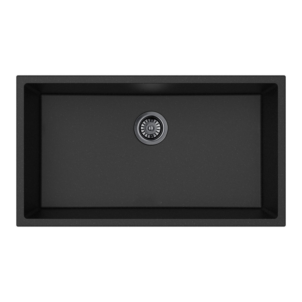 LUKKA CRETE GRANITE SINGLE BOWL KITCHEN SINK MATTE BLACK 813MM