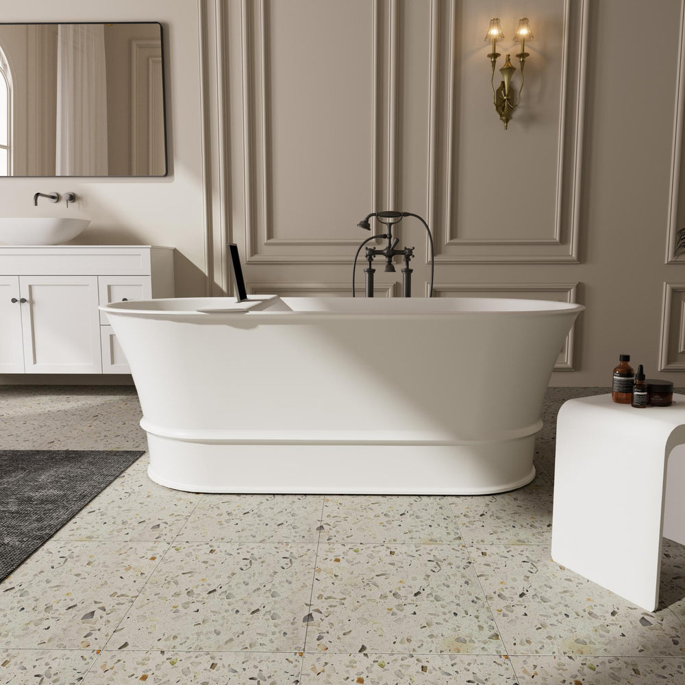 LUKKA HAROLD FREESTANDING BATHTUB OVERFLOW MATTE WHITE (AVAILABLE IN 1500MM AND 1700MM)