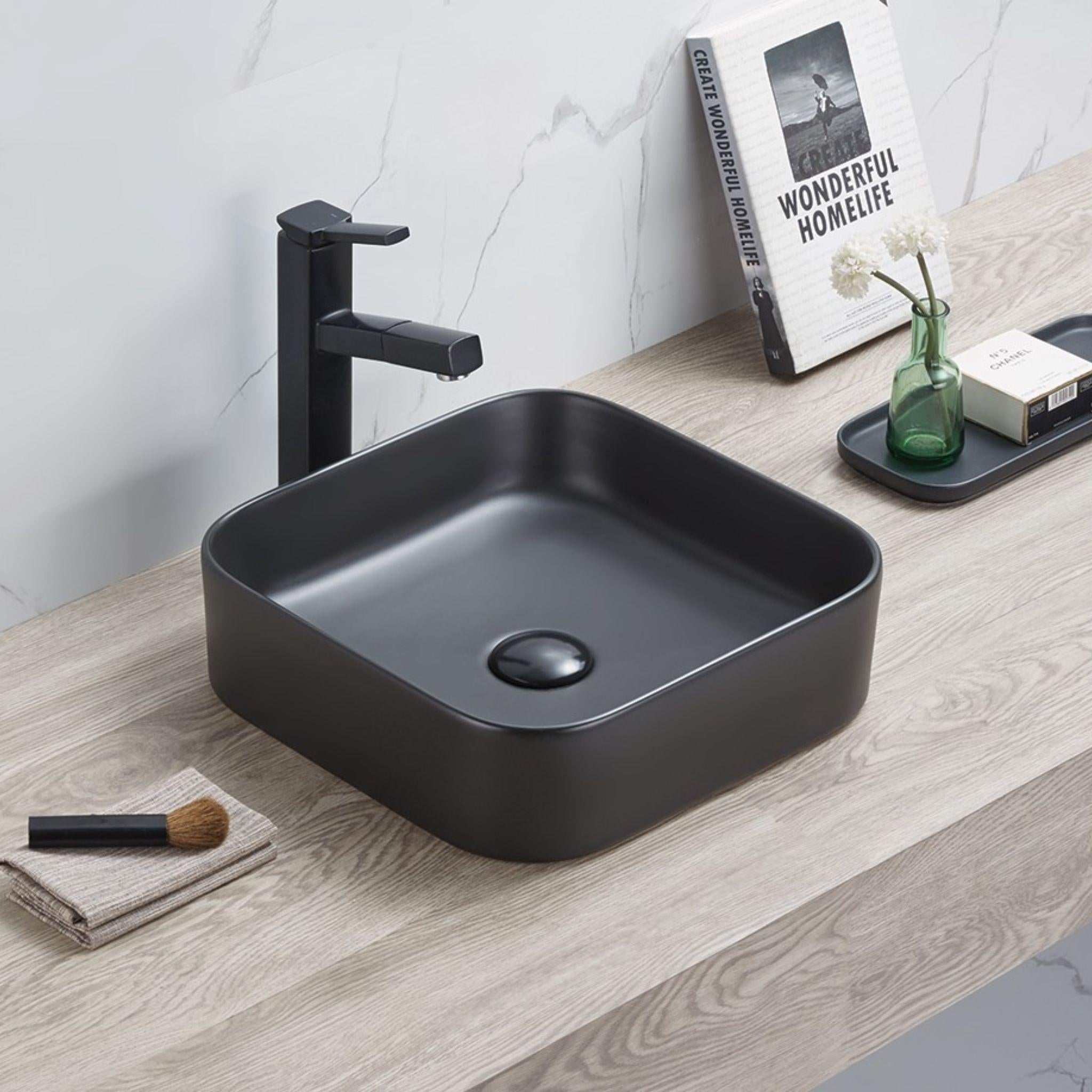 LUKKA KLIFF ABOVE COUNTER BASIN MATTE BLACK 370MM