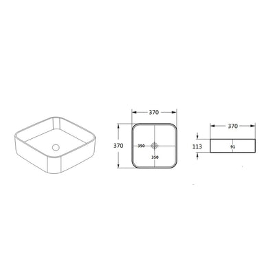 LUKKA KLIFF ABOVE COUNTER BASIN MATTE MARBLE WHITE 370MM