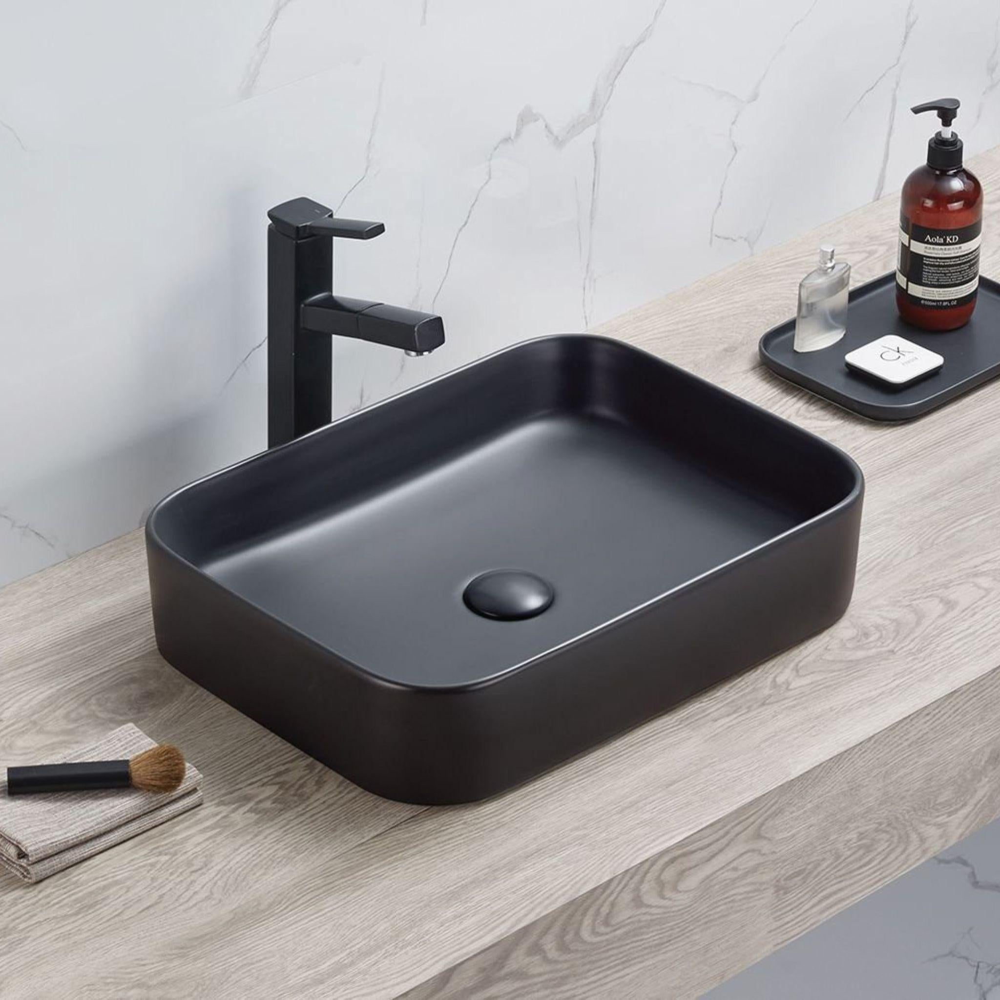 LUKKA KLIFF ABOVE COUNTER BASIN MATTE BLACK 500MM