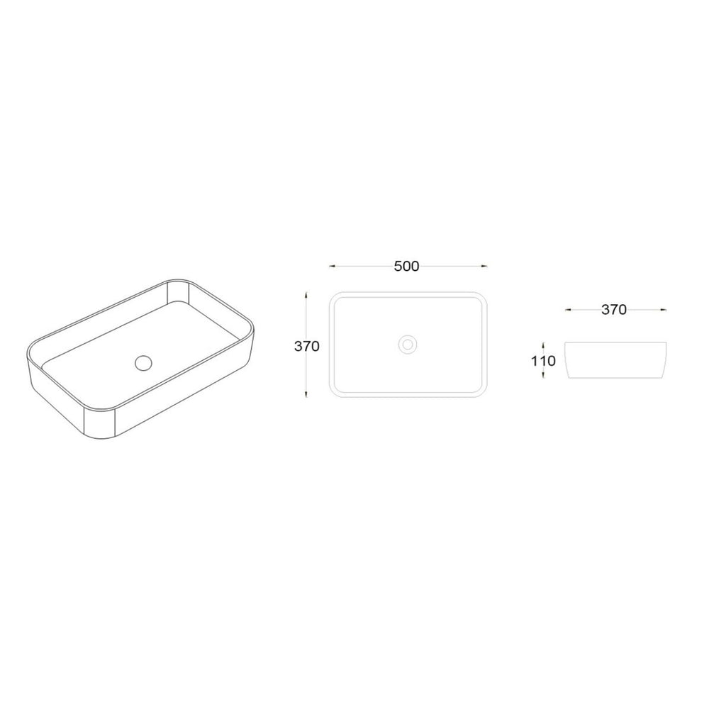 LUKKA KLIFF ABOVE COUNTER BASIN GLOSS WHITE 500MM
