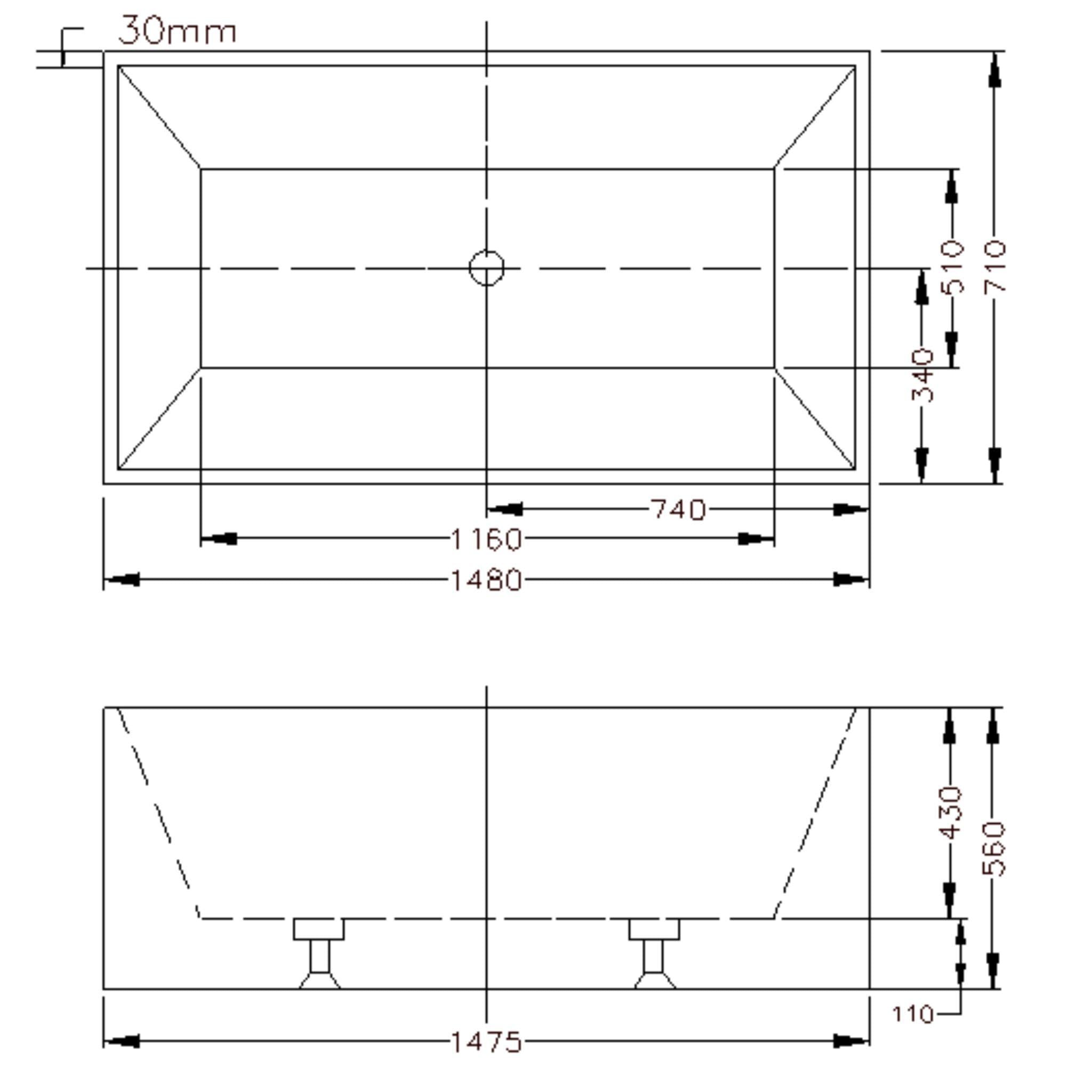LUKKA KLIFF MULTIFIT FREESTANDING BATHTUB GLOSS WHITE (AVAILABLE IN 1400MM, 1480MM AND 1690MM)