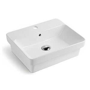 LUKKA KLIFF SEMI INSET BASIN GLOSS WHITE 495MM