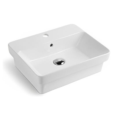 LUKKA KLIFF SEMI INSET BASIN GLOSS WHITE 495MM