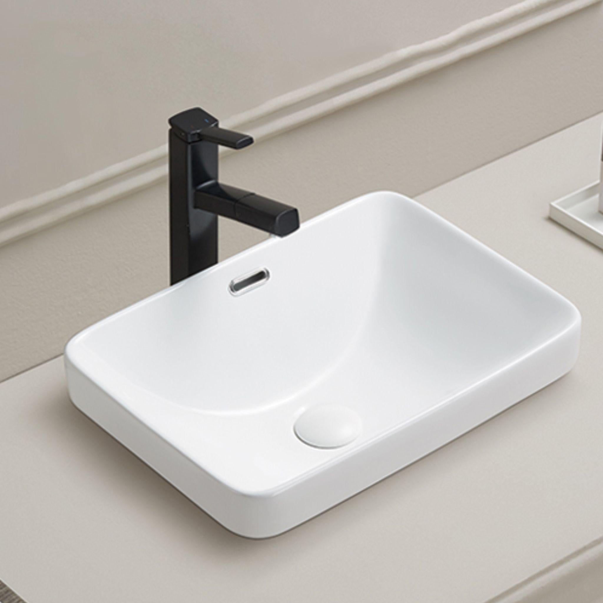 LUKKA KLIFF SEMI INSET BASIN GLOSS WHITE 517MM
