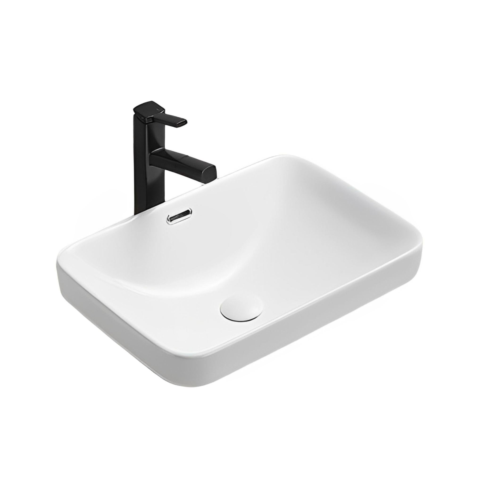 LUKKA KLIFF SEMI INSET BASIN GLOSS WHITE 517MM