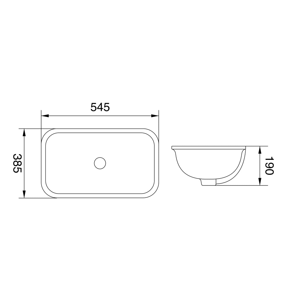 LUKKA KLIFF UNDER COUNTER BASIN GLOSS WHITE 545MM