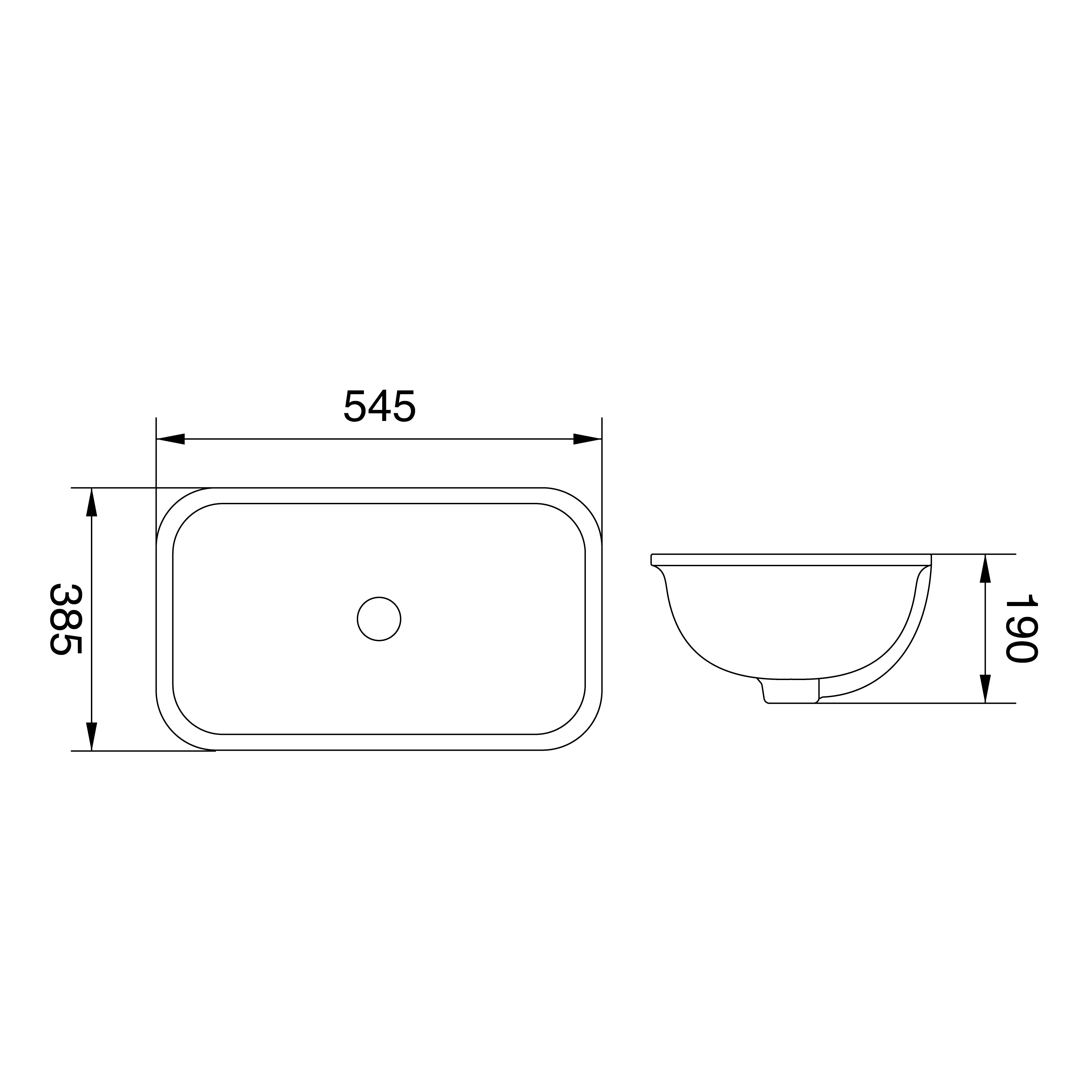 LUKKA KLIFF UNDER COUNTER BASIN GLOSS WHITE 545MM