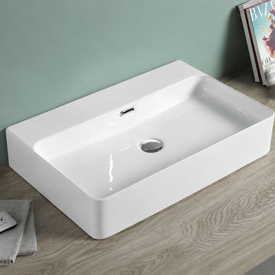 LUKKA KLIFF WALL HUNG / ABOVE COUNTER BASIN GLOSS WHITE 605MM