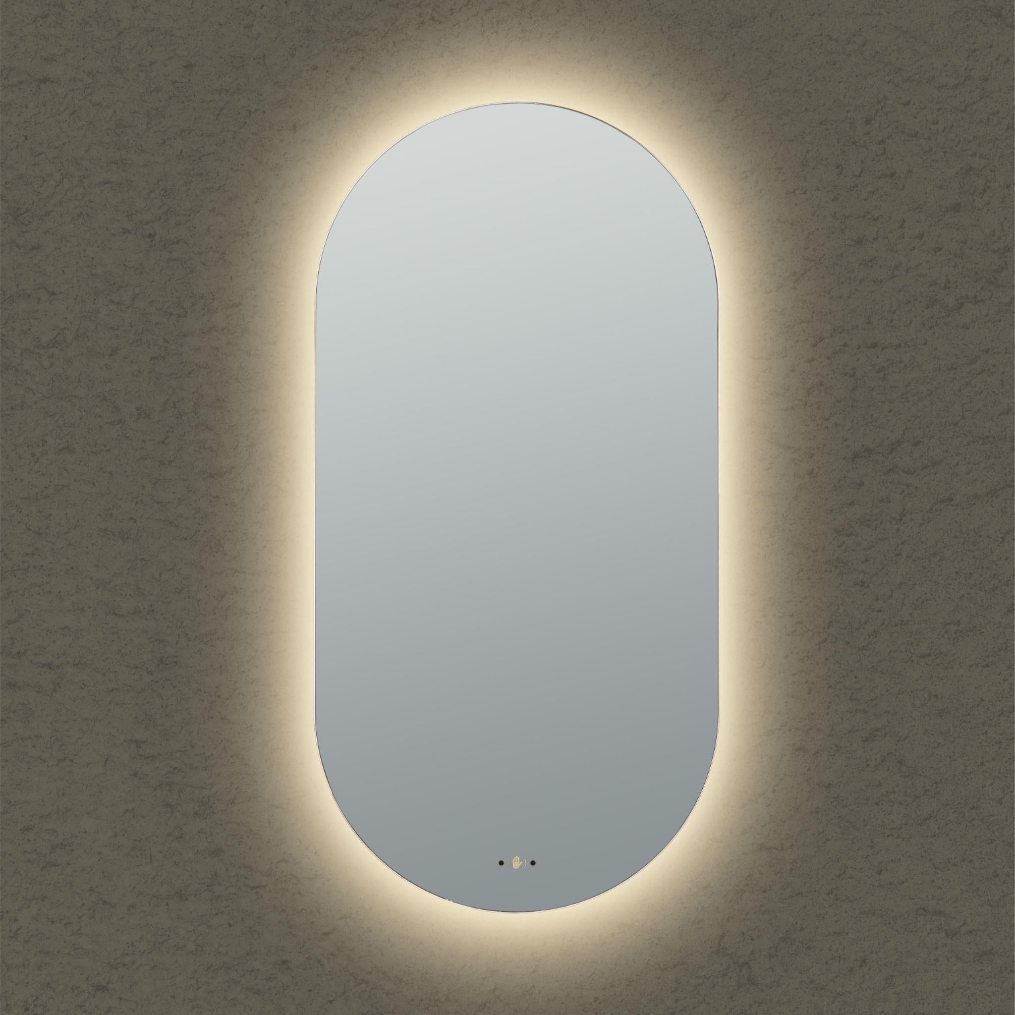 LUKKA ELLIPS OVAL FRAMELESS PENCIL EDGE BACK-LIT LED MIRROR 600X900MM